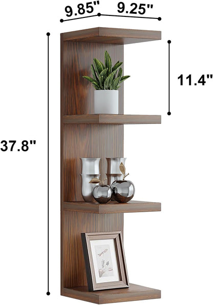 LitaEther Versatile 7 Tier Wall Shelf Unit,White Lack Wall Shelf,Display Floating Shelf with LED Remote Control Light