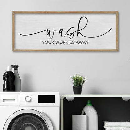 FZMHASLWW Gather Sign Wall Decor 32"×12" Large Wooden Framed for Dining Room Simple Home Kitchen Hanging Art (Wood)