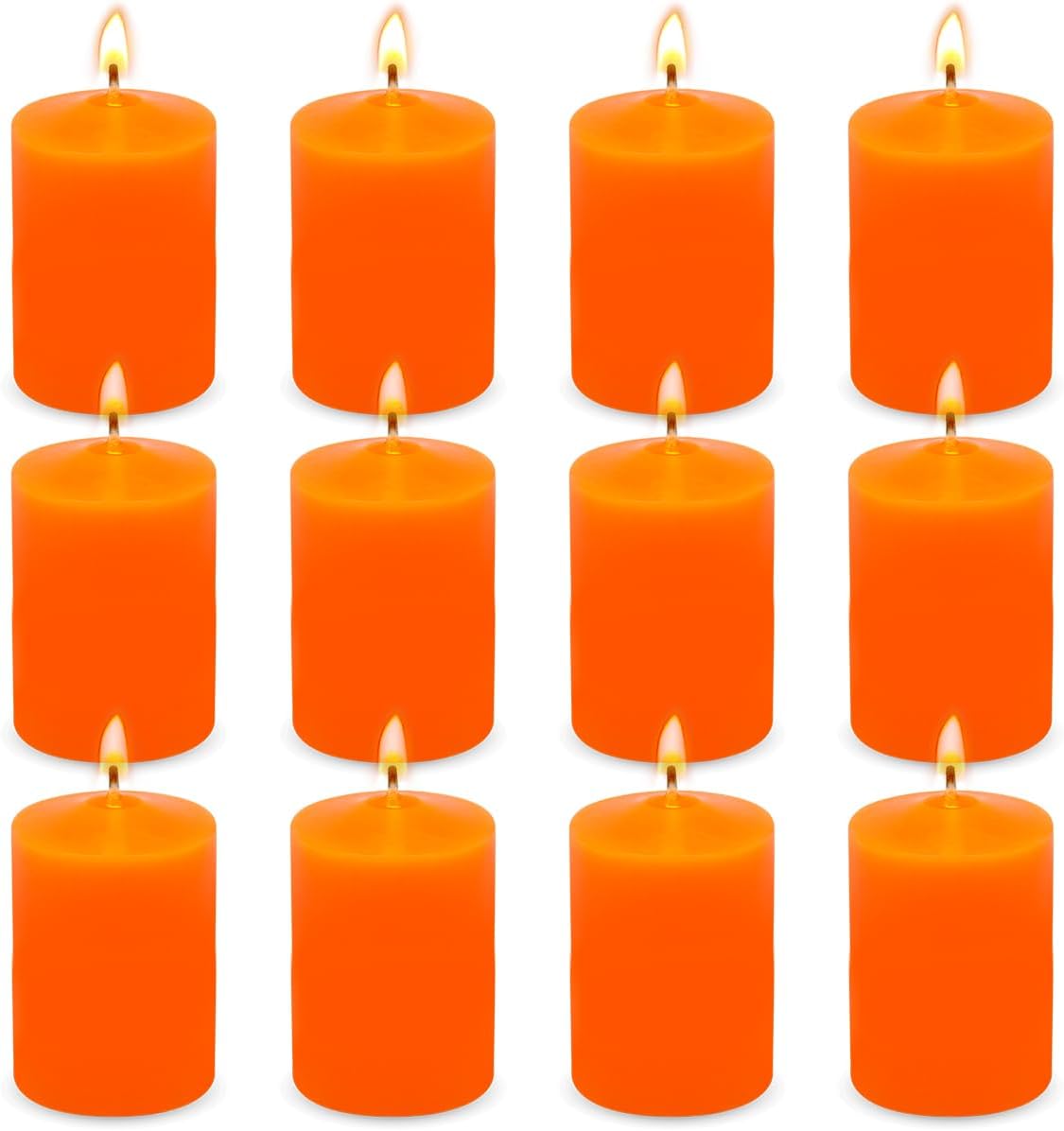 12 Pack Ivory 2x3 Inch Pillar Candles, 22 Hours Unscented Column Candles, Dripless Smokeless Unscented Candles for Home Weddings Restaurant Spa Church and Emergency