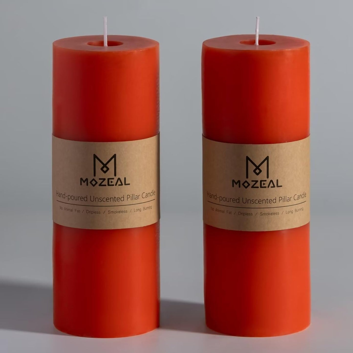 MOZEAL 3" x 4" Hand-Poured Unscented Candle,Dripless Pillar Candle Set of 3,Long Clean Burning,Approx 72 Hours Burn Time,Rustic Country Style,Wedding,Dinner,Christmas and Home Decor,White