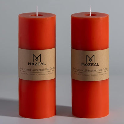 MOZEAL 3" x 4" Hand-Poured Unscented Candle,Dripless Pillar Candle Set of 3,Long Clean Burning,Approx 72 Hours Burn Time,Rustic Country Style,Wedding,Dinner,Christmas and Home Decor,White