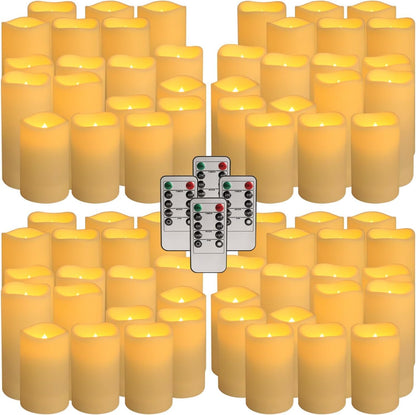 Enpornk Set of 24 Flameless Led Battery Opeated (D2.2'' x H4''5''6'') Waterproof Outdoor Indoor Candles with 10-Key Remotes and Cycling 24 Hours Timer