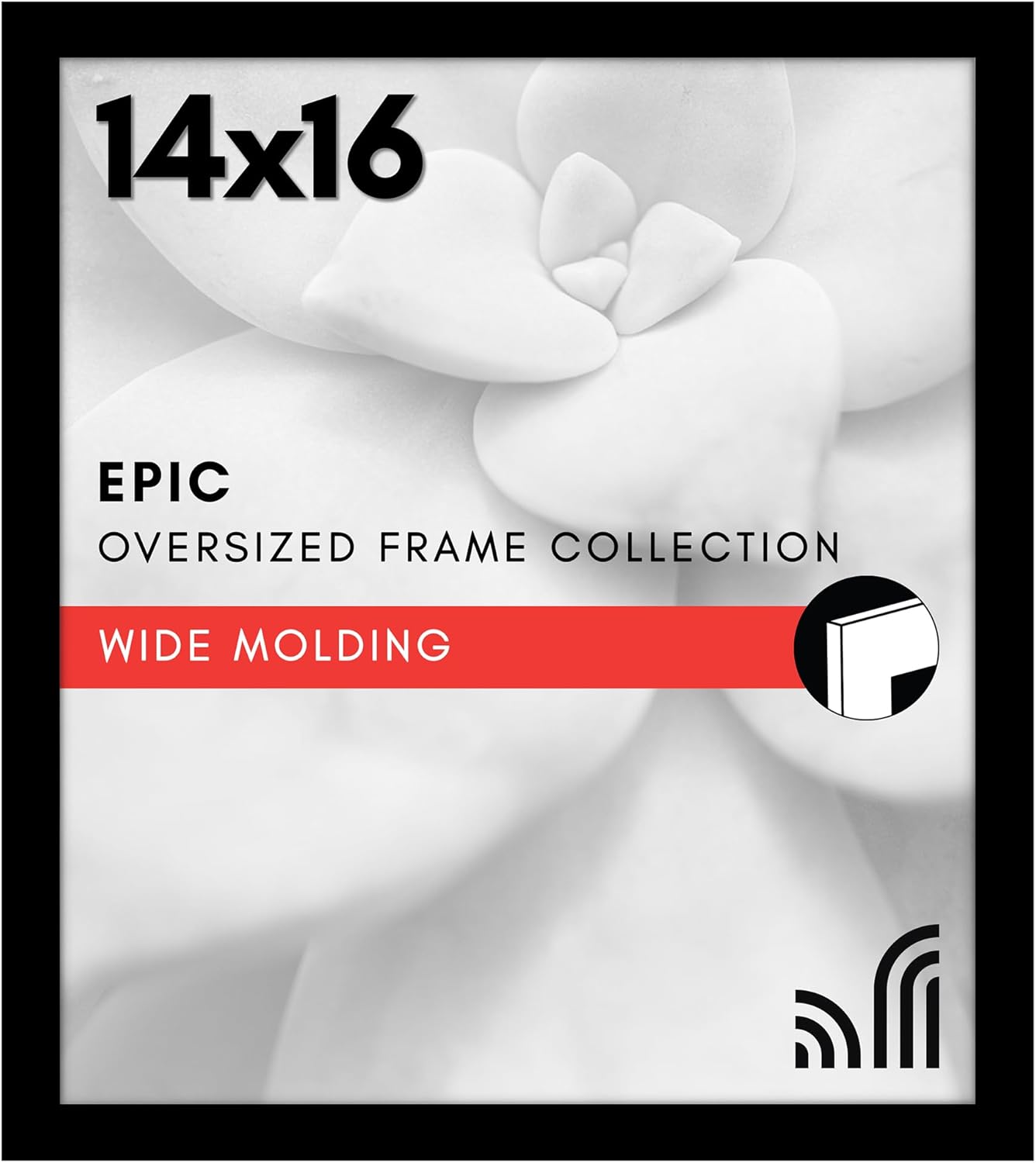 Americanflat 16x20 Picture Frame with Polished Plexiglass - Black Picture Frame - Wide Photo Frames Made of Engineered Wood for Vertical or Horizontal Wall Display - Epic Collection - Black - Colors A
