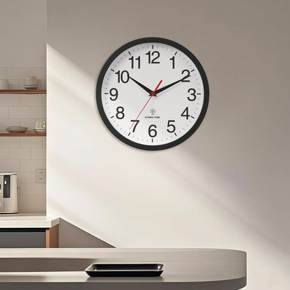 Rohioue Wall Clock Modern 8 Inch Battery Operated Silent Non Ticking Small Analog Clock for Living Room Office Home Bedroom Kitchen Bathroom(Black)