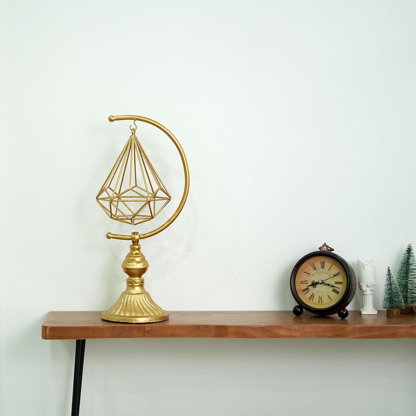 HLQMFHT 7 inches Metal Geometric Abstract Sculpture， Metal Geometric Sculpture Decor Sphere, Tabletop Decor for Living Room,Study,Bedroom,Modern Home Decor Accents