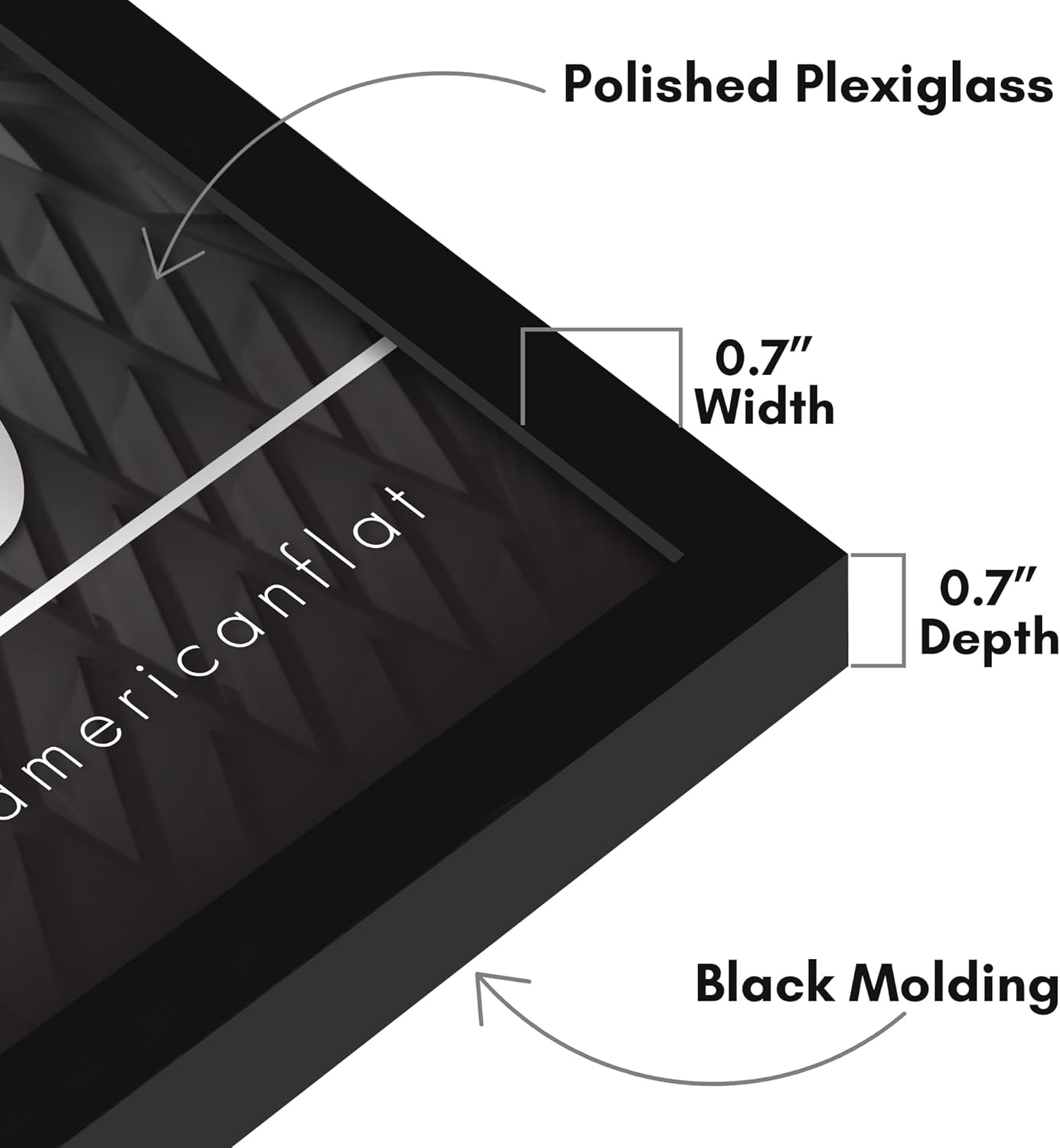 Americanflat 24x36 Poster Frame with Polished Plexiglass - Streamline Collection - Thin Border Picture Frame for Wall Display - Hanging Hardware Included - Black - Colors C