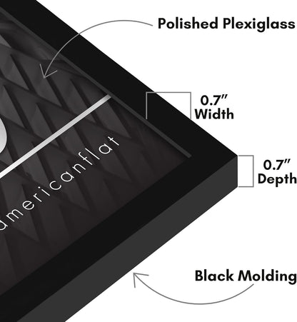 Americanflat 24x36 Poster Frame with Polished Plexiglass - Streamline Collection - Thin Border Picture Frame for Wall Display - Hanging Hardware Included - Black - Colors C