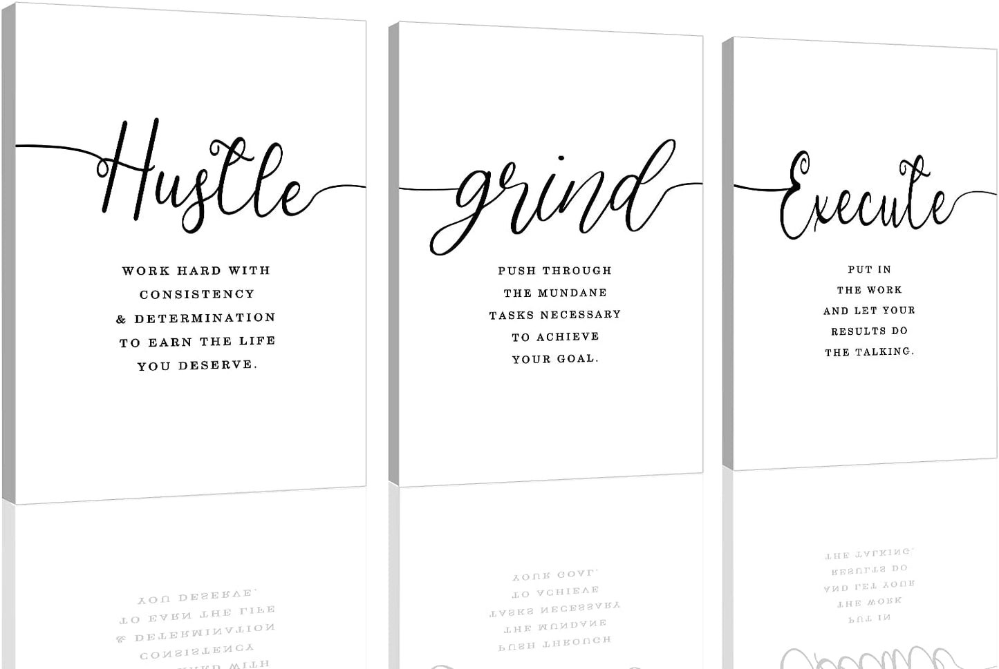 Inspirational Canvas Painting Wall Art -EPHANY ART,Mindset Quotes Prints, Success Framed Entrepreneur Poster Positive Quotes Wall Poster for Home Office Workplace (M-3pcs,12x16inchx3pcs)