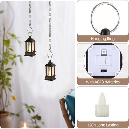 Black Lanterns Decorative Indoor: 24 Pcs Starlight Mini LED Lantern for Centerpiece Table Decorations Halloween Christmas Wedding Party Camping Decor