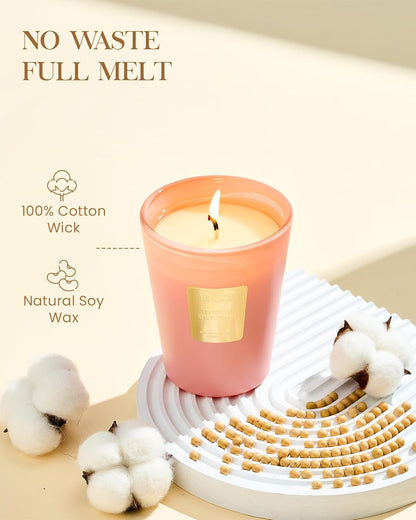M&SENSE Jasmine Candles Highly Scented 3 Wick 35oz 150 Hours Burn Extra Large Jar Candles for Women, Natural Soy Wax Aromatherapy Candle for Stress Relief, Meditation, Yoga, Spa - Colors B