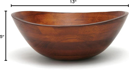 Lipper International Cherry Finished Wavy Rim Beechwood Serving Bowl for Fruits or Salads, Matte, Small, 7.5" x 7.25" x 3", Single Bowl, 30.43Fl oz