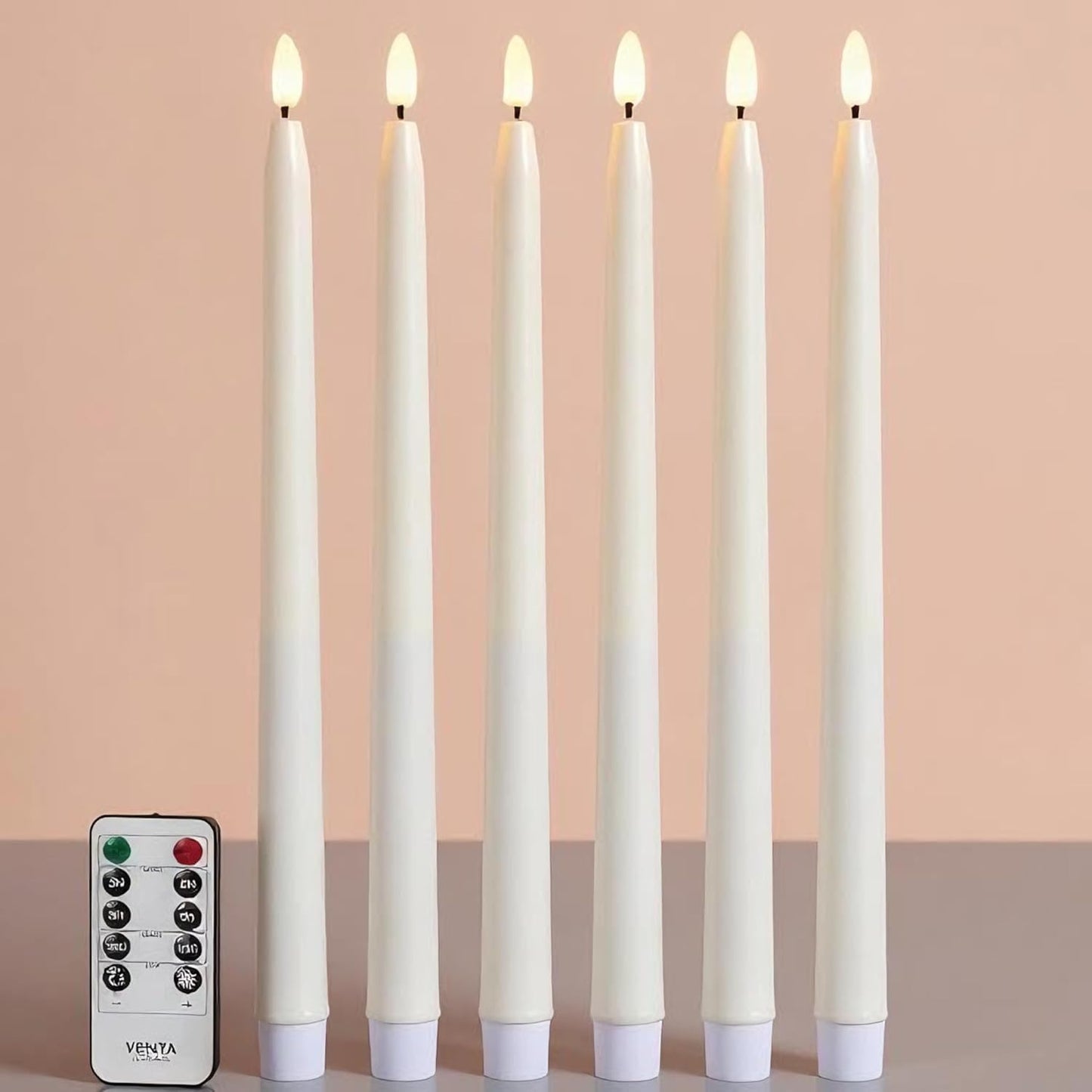 VENTA Set of 3 Warm Ivory Pillar Candles | Real Wax Battery Operated Candles with Flickering Flame | Timeless Year-Round Decor for Weddings, Mantels & Centerpieces