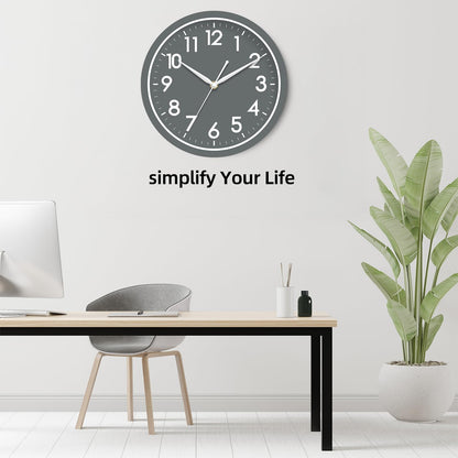 AKCISOT Wall Clock, Modern Small Wall Clocks Battery Operated 8 Inch, Silent Non-Ticking Analog Classic for Office, Home, Bathroom, Kitchen, Bedroom, School(Black)