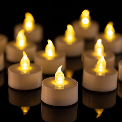 PUNPUBA LED Tea Lights Candles- 24Pack Flameless Candles Realistic and Bright Flickering Long Lasting 200Hours for Holiday Celebration,Party, Home Decoration WarmWhite,Battery Operated
