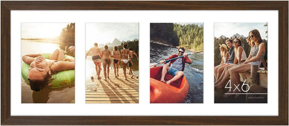 Americanflat 4x6 Collage Picture Frame with Shatter-Resistant Glass - Fits Five 4x6 Photos or Use as One 11x14 Picture Frame - Signature Collection - Collage Frames for Wall Display - Black