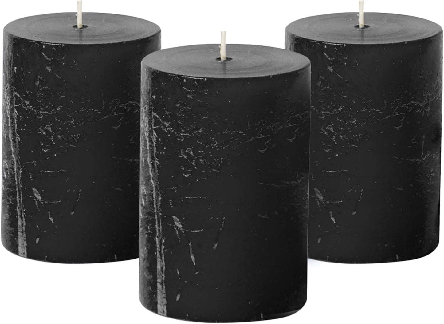 Simply Soson 3x6 inch Ivory Pillar Candles Set of 3, Rustic Texture, Unscented Ivory Candles, Dripless Candles, 3 inch Pillar Candles Ideal as Wedding, Parties, Spas, Dinner, Home Decoration, Church