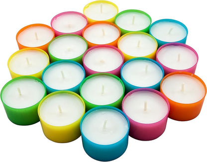 Stonebriar 96 Pack Multicolor Unscented 6 to 7 Hour Long Burning Tea Light Candles