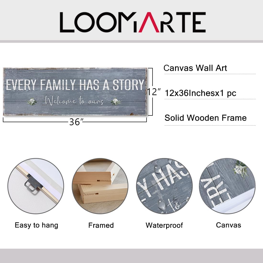 Quotes Wall Decor Enjoy the Little Things Sign Family Wall Signs Canvas Prints Rustic Wooden Wall Art Wood Pictures for Living Room Bedroom Office Home Decor, 6 X 17 Inch Framed
