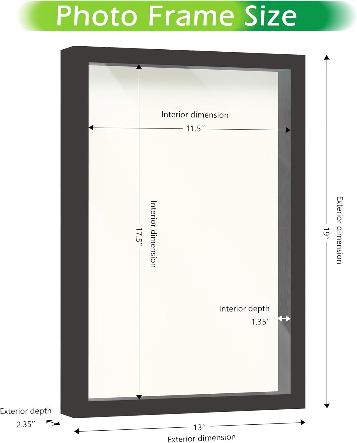 FrameWorks 11” x 14” Dark Oak Wooden Shadow Box Frame – Display Case with Soft Felt Back, Memory Box with Tempered Glass, Display Box with Elegant White Ball Push Pins, Wooden Flower Box