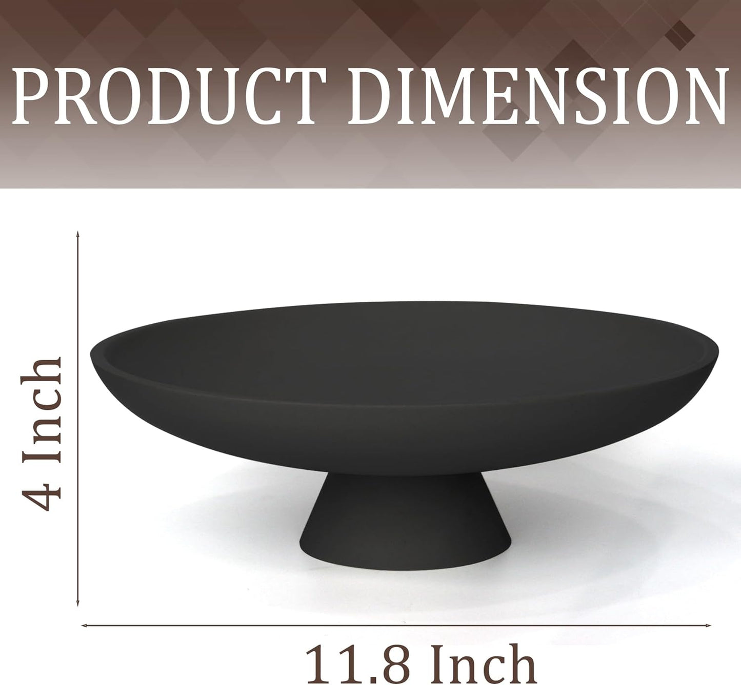 YMXYJM Modern Resin Pedestal Decorative Bowl, Large Fruit Bowl for Kitchen Counter, Stylish Key Bowl for Entryway Table, Beige