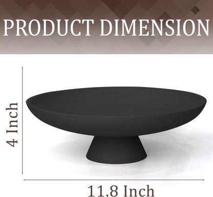 YMXYJM Modern Resin Pedestal Decorative Bowl, Large Fruit Bowl for Kitchen Counter, Stylish Key Bowl for Entryway Table, Beige