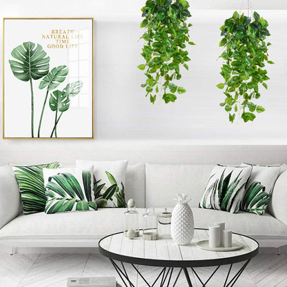 Whonline Fake Plants Hanging 4pcs Artificial Vines Fake Pothos 3.6FT for Living Room Indoor Outdoor Decor (No Baskets)