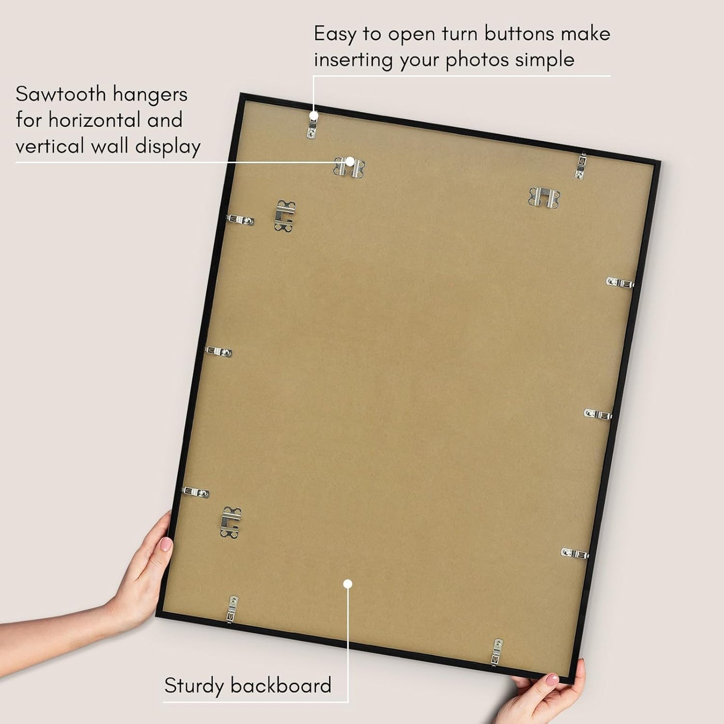 Americanflat 24x36 Poster Frame with Polished Plexiglass - Streamline Collection - Thin Border Picture Frame for Wall Display - Hanging Hardware Included - Black - Colors A