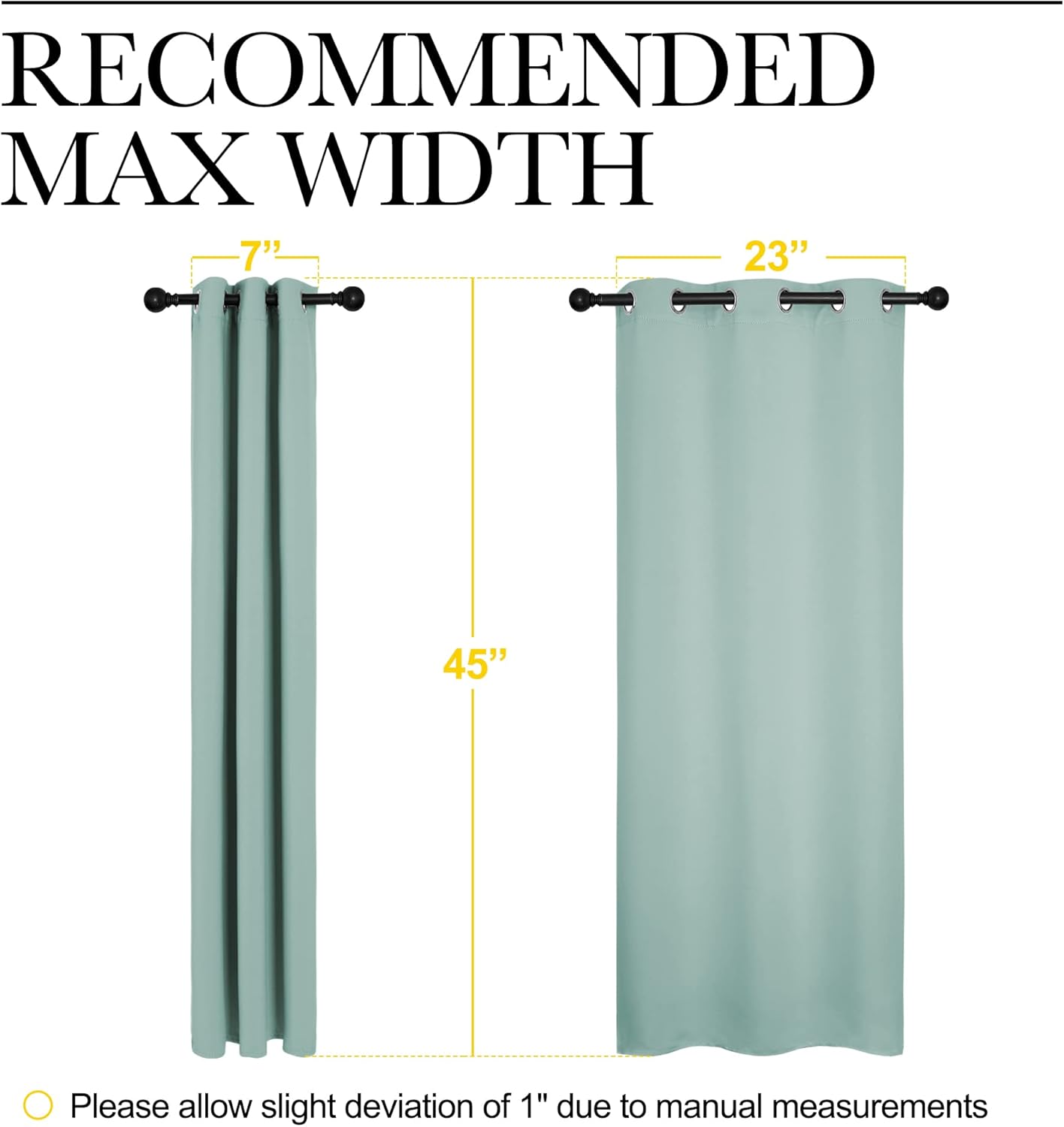 NICETOWN Halloween Pitch Black Solid Thermal Insulated Grommet Blackout Curtains/Drapes for Bedroom Window (2 Panels, 42 inches Wide by 63 inches Long, Black) - Colors A