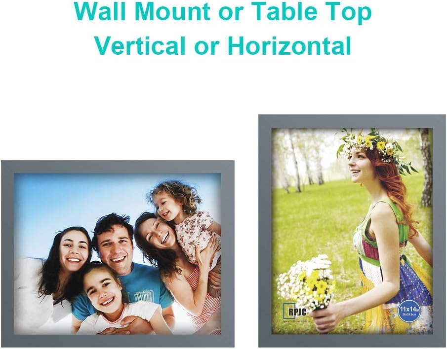 RPJC 5x7 Picture Frames Made of Solid Wood High Definition Glass for Table Top Display and Wall Mounting Photo Frame Black
