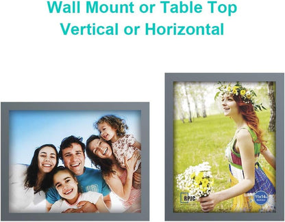 RPJC 5x7 Picture Frames Made of Solid Wood High Definition Glass for Table Top Display and Wall Mounting Photo Frame Black