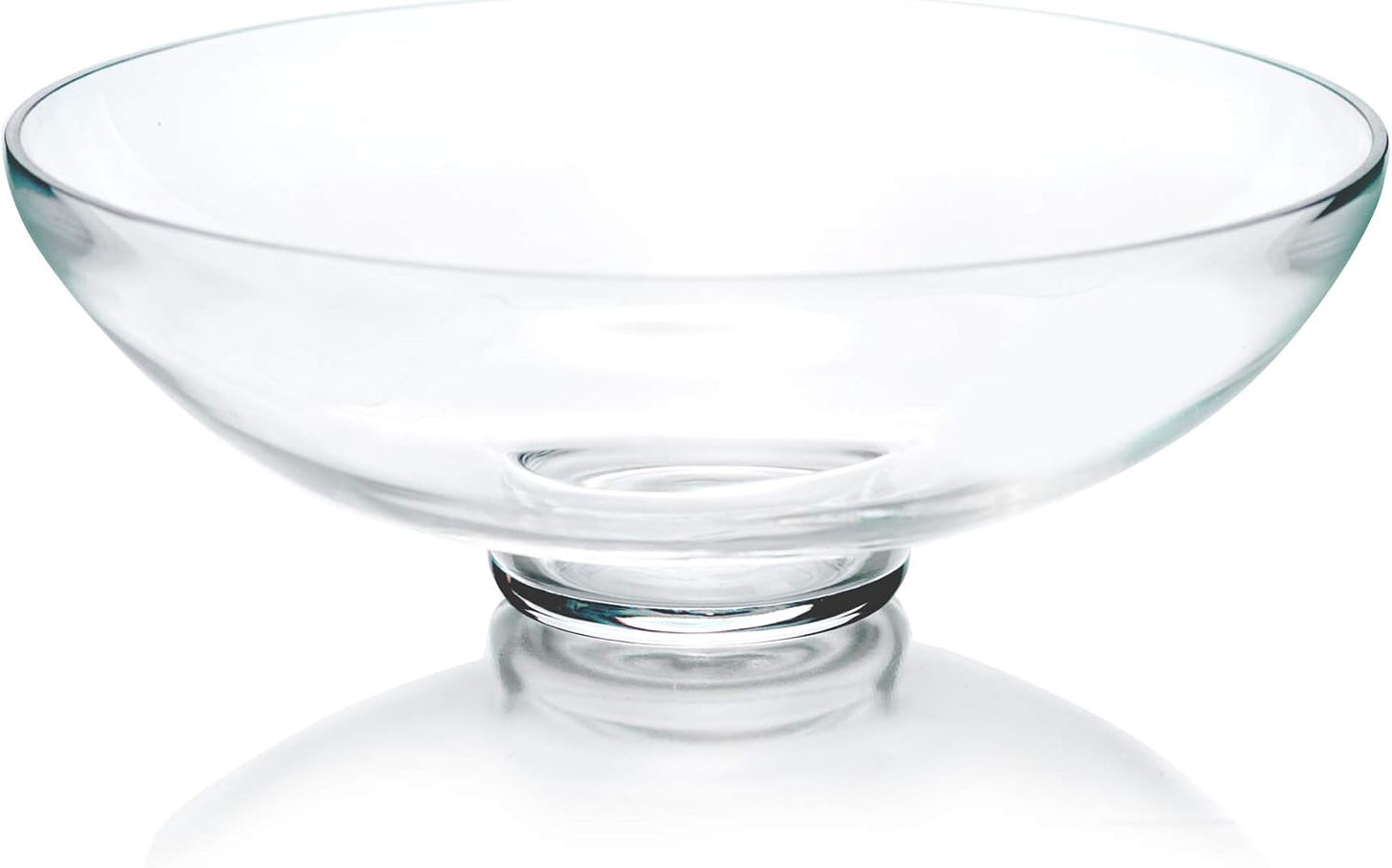 CYS EXCEL Glass Small Decorative Footed Bowl (H:3" D:8") Fruit Display Terrarium Compote Pedestal Vase Kitchen Table Centerpiece