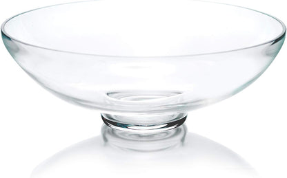 CYS EXCEL Glass Small Decorative Footed Bowl (H:3" D:8") Fruit Display Terrarium Compote Pedestal Vase Kitchen Table Centerpiece