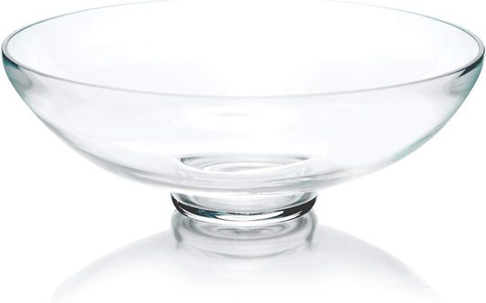 CYS EXCEL Glass Small Decorative Footed Bowl (H:3" D:8") Fruit Display Terrarium Compote Pedestal Vase Kitchen Table Centerpiece