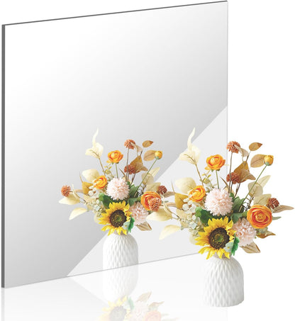 12'' Round Wall Mirror Tiles High Clear Reflecticon Self Adhesive Acrylic Mirror Sheets Circle Stickers for Bathroom, Bedroom, Door, Home Decor