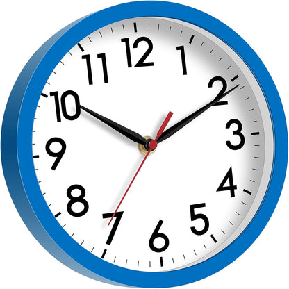 AKCISOT Wall Clock, Modern Small Wall Clocks Battery Operated 8 Inch, Silent Non-Ticking Analog Classic for Office, Home, Bathroom, Kitchen, Bedroom, School(Black)