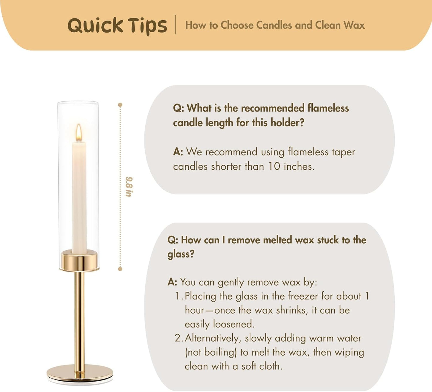 Gold Hurricane Candle Holders Set of 6, Tall Metal Windproof Glass Taper Candle Holder for Candlestick, Candle Sticks Decor, Table Centerpieces for Wedding, Candlelit Dinner Party Fireplace Decoration