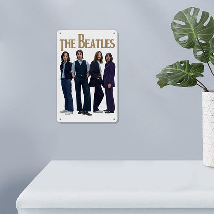 The Beatles Wall Decor - The Beatles Metal Tin Signs,Beatles Retro Art Wall Poster,Beatles Themed Birthday Party Decorations12x8 Inch