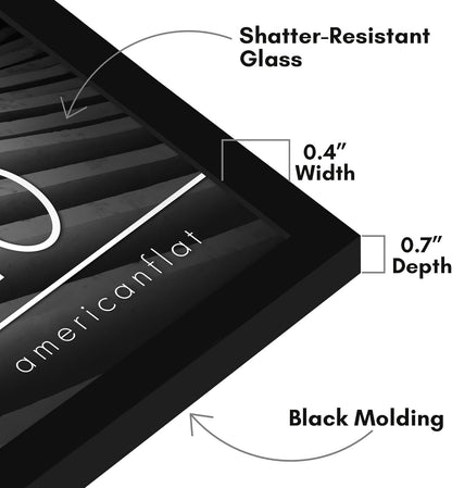 Americanflat 24x36 Poster Frame with Polished Plexiglass - Streamline Collection - Thin Border Picture Frame for Wall Display - Hanging Hardware Included - Black - Colors C