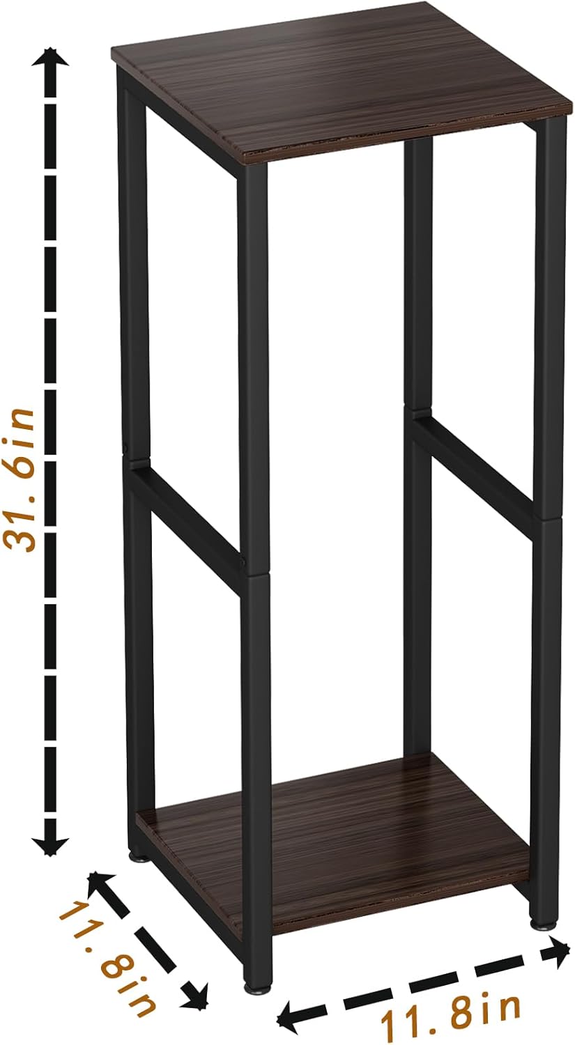 Plant Stand Indoor Corner Tall 2 Tier Metal Modern Flower Storage Plant Shelf Holder for Living Room Balcony Garden,Black (2 Tier-Black Round)