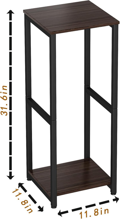 Plant Stand Indoor Corner Tall 2 Tier Metal Modern Flower Storage Plant Shelf Holder for Living Room Balcony Garden,Black (2 Tier-Black Round)