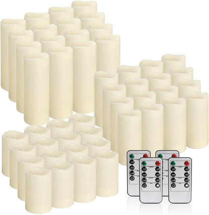 48- Pack of 3 Sizes of LED Flameless Candles.This Candle is Suitable for café, Fancy Restaurant, Bookstore and Other Scenes to Create a Relaxing and Romantic Atmosphere.