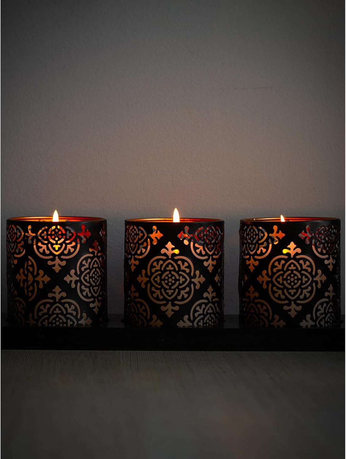 CANDWAX 3x4 inch Pillar Candles Set of 3 – Unscented Dripless Rustic Dark Blue Candles for Room Decor, Weddings, Centerpieces