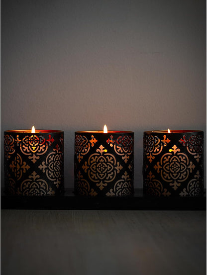 CANDWAX 3x4 inch Pillar Candles Set of 3 – Unscented Dripless Rustic Dark Blue Candles for Room Decor, Weddings, Centerpieces