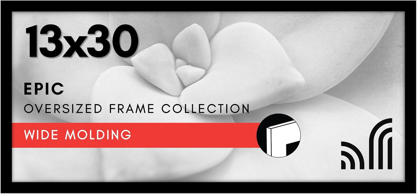 Americanflat 16x20 Picture Frame with Polished Plexiglass - Black Picture Frame - Wide Photo Frames Made of Engineered Wood for Vertical or Horizontal Wall Display - Epic Collection - Black - Colors C