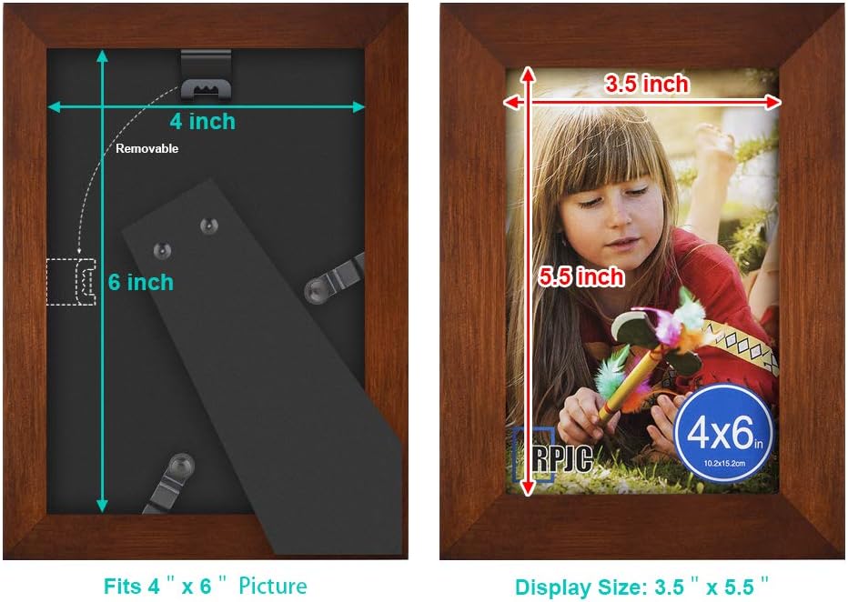 RPJC 5x7 Picture Frames Made of Solid Wood High Definition Glass for Table Top Display and Wall Mounting Photo Frame Black