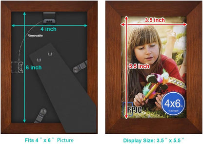 RPJC 5x7 Picture Frames Made of Solid Wood High Definition Glass for Table Top Display and Wall Mounting Photo Frame Black