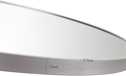 Itrue 12 Inch Small Round Decorative Wall Mirror, HD Silver-Coated Glass with Brushed Black Metal Frame, Minimalist Modern Accent Mirror for Vanity, Narrow Walls, Bathroom, Bedroom & Entryway