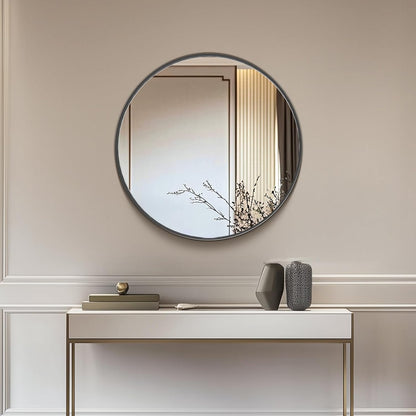 NEWBULIG 20IN Round Bathroom Wall Mirror, Modern Vanity Mirrors for Over Sink, HD Glass Decorative for Entryway, Bedroom & Living Room, Gold