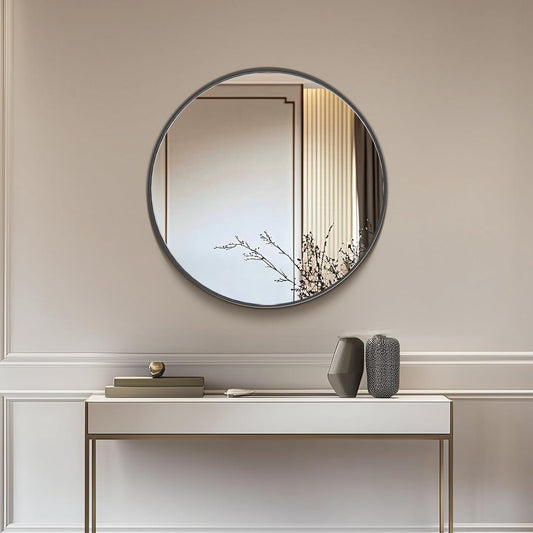 NEWBULIG 20IN Round Bathroom Wall Mirror, Modern Vanity Mirrors for Over Sink, HD Glass Decorative for Entryway, Bedroom & Living Room, Gold