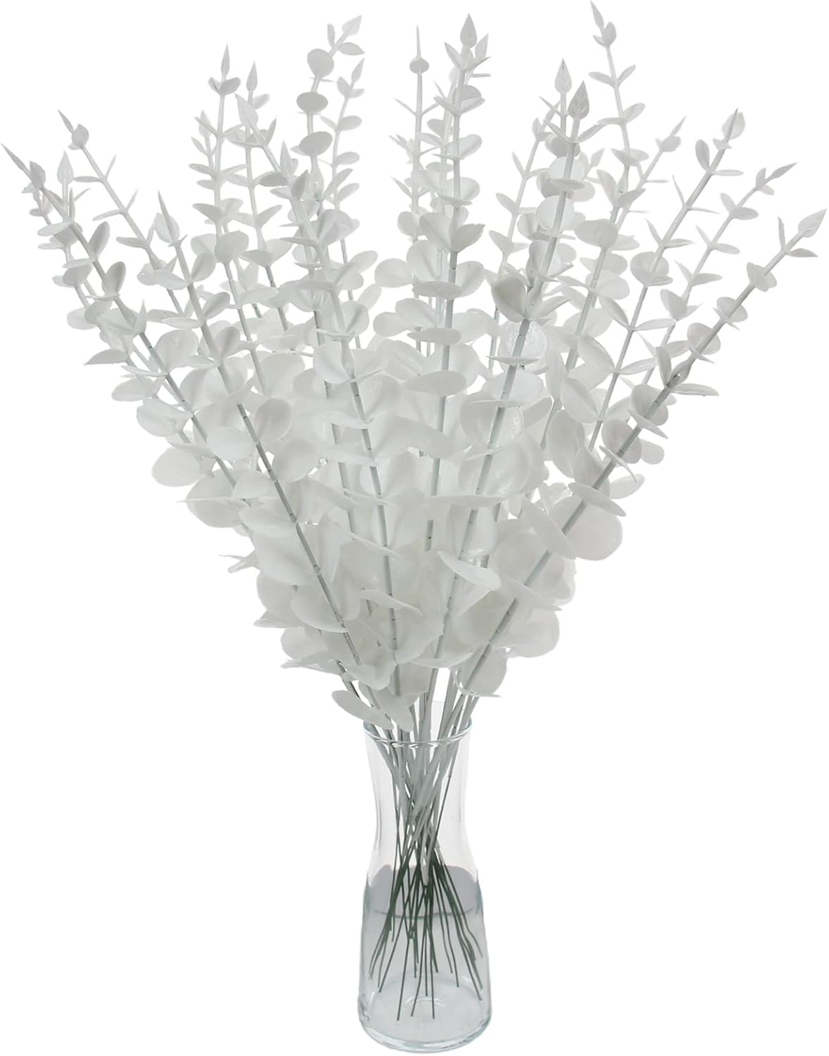 Tinsow 5 Pcs Real Touch Leaf Artificial Eucalyptus Stem Faux Eucalyptuses Wedding Bouquet Centerpiece Home Decor (Green)
